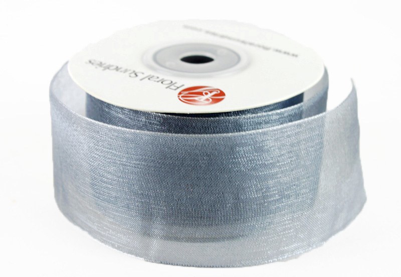 Picture of Organza Ribbon 4cm x 25 Yards Silver